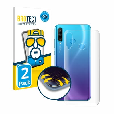 BROTECT - Screenprotector voor Huawei P30 lite / New Edition (Achterkant) - Folie Beschermfolie transparant volledig dekking - 2 Stuks