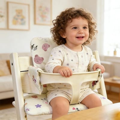 Dailygoods- Kussen voor Kinderstoel - Zacht en Huidvriendelijk - Afneembaar en Wasbaar - 46x28 cm - Optimale Ondersteuning - Duurzaam Weefsel - Zitkussen
