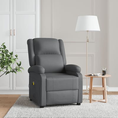 vidaXL - Massagestoel - kunstleer - antracietkleurig