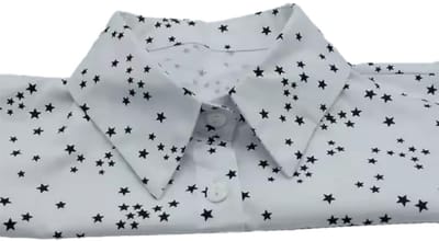 CHPN - Kraagje met sterren - Los kraagje - Kraag - Kraag voor onder trui - Blouse kraag - Wit met zwarte ster - Losse kraag - Accessoire - Kleding accessoire - 1 stuks - Zwart en Wit