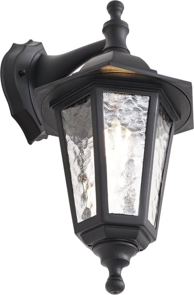 QAZQA new haven hammered - Klassieke Wandlamp voor buiten - 1 lichts - L 21 cm - Zwart - Buitenverlichting