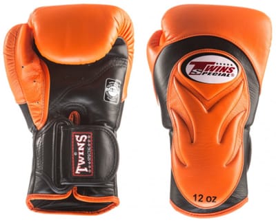 Twins Special BGVL 6 Bokshandschoenen – Echt Leer – Muay Thai & Kickboksen – Oranje/Zwart – 16oz