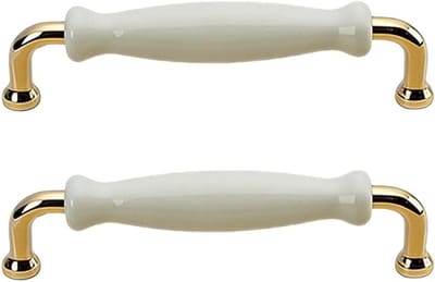 Set van 2 Keramische Kastgrepen in Zinklegering voor Keuken, Badkamer en Kledingkast - Vervangingshandgrepen met 128mm Montageafstand