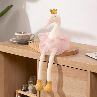 40 60CM Wit Roze Rok Zwaan Pluche Speelgoed Schattig Zacht Kussen Gevuld Poppetje Meisjes Verjaardagscadeau Huisdecoratie 60cm