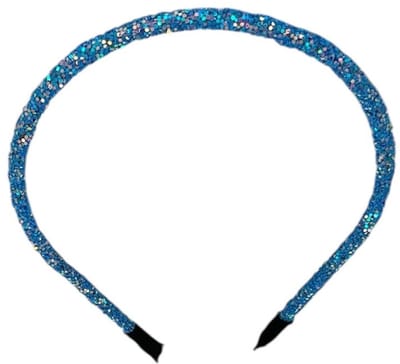 Diadeem - haarband - haaraccessoire - kinderen - volwassenen - kerst - feestdagen - chunky - glitters - glimmend - lichtblauw