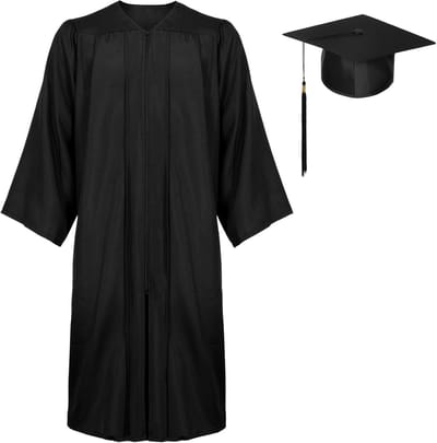 Afstudeerjurk en hoed set voor volwassenen - stijlvolle outfit voor bachelor en middelbare school, perfect voor afstuderen en feestelijke gelegenheden