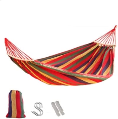 Hangmat Canvas - Schommelstoel Buiten - Outdoor Rusten - Anti-Rol Ontwerp - 200 x 150CM - Rood