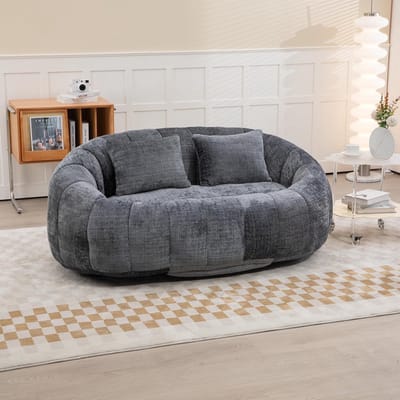 Zitzak Bank - Lounge Stoel - Ontspannen Zitten - Geen Installatie Nodig - 150x95x63cm - Grijs