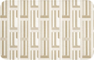 Badmat 80x50 cm - Antislip - Modern - Geometrisch - Beige - Badmatten voor badkamer - Badkamermat - Douchemat - Badkamer mat