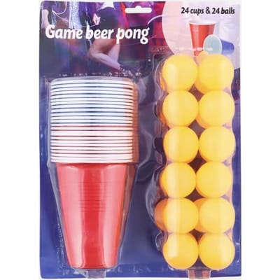 Beerpong Drankspellen set van 24 cups en 24 ballen