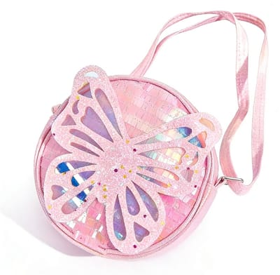 Jhubersproducts - Meisjes Handtas - Schoudertas voor Kinderen - Met Vlinders en Sequins - 16 x 5 x 16 cm - Geschikt voor 5-10 jaar - Speelse Accessoir