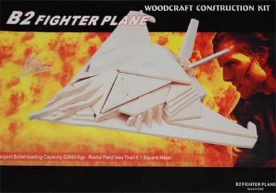Fostex Houten bouwpakket B2 Fighter Plane - Zonder lijm in elkaar te zetten