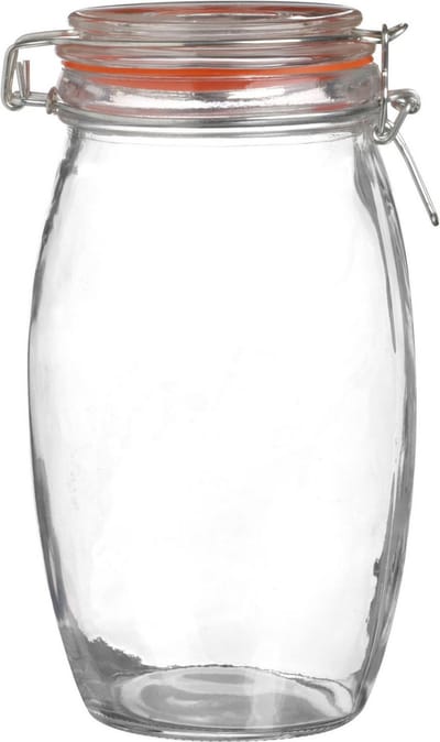 Urban Living Voorraadpot/bewaarpot - 1.3L - glas - met beugelsluiting - D13 x H22 cm