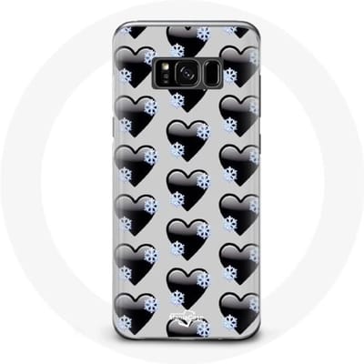 Hoesje voor Samsung Galaxy S8 Zwarte hartenachtergrond