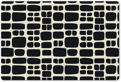 Placemats 45x30 cm - Placemat kunststof - 1 stuk - Modern - Organisch - Zwart - Borden onderleggers - Decoratie voor op tafel - Keuken tafeldecoratie accessoires - Vinyl onderlegger - Tafelversiering