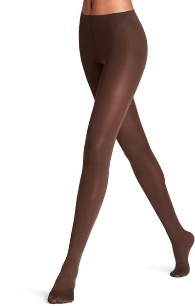 FALKE Seidenglatt eenkleurig materiaal ondoorzichtig 40 DEN panty dames bruin - maat S