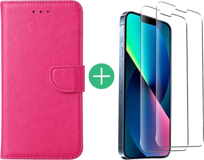 Hoesje Geschikt voor iPhone 13 Met pasjehouder – siliconen backcover - Rood