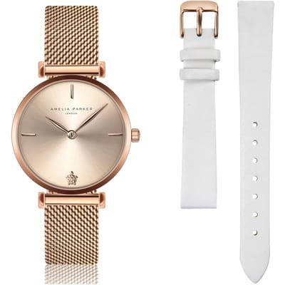 Dameshorloge en horlogeband Amelia Parker Gold Shore