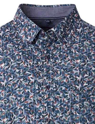 blauw geprint modern Casa Moda casual fit overhemd