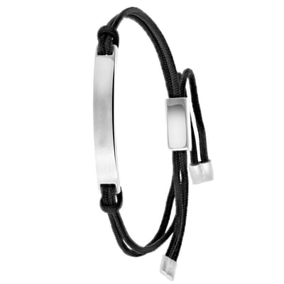 Lucardi Jongens - Armband met hanger met plating - Staaf - Cadeau - Staal - Zilverkleurig