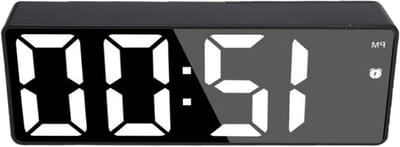 Digitale Spiegelwekker - Slimme Klok - Wakker Worden - Stembediening - Groot Display - Zwart
