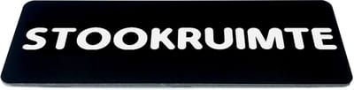 Deurbordje met Tekst stookruimte - Zwart/wit met ronde letter - Formaat 150mm x 50mm x 1,6mm - zelfklevend