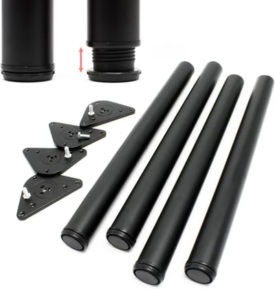 Tafelpoten Set - Meubelonderstel - Tafel Maken - In Hoogte Verstelbaar - 710 mm Hoog - Zwart