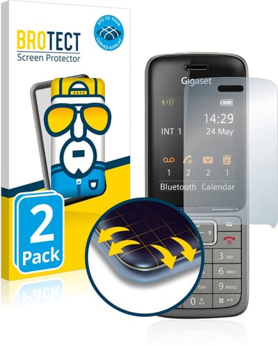 BROTECT - Screenprotector voor Gigaset SL750H Pro - Folie Beschermfolie transparant volledig dekking - 2 Stuks