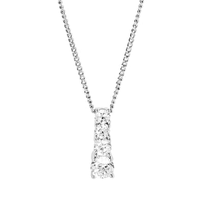 Di Lusso metalen collier met hanger Auch met 4 zirkonia's