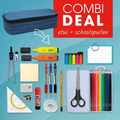 SOHO - Etui XL + Vulling - Grote etui met diverse opbergmogelijkheden - Inclusief complete vulling - In 1 klik klaar voor het nieuwe schooljaar - GB BLAZE - Blauw