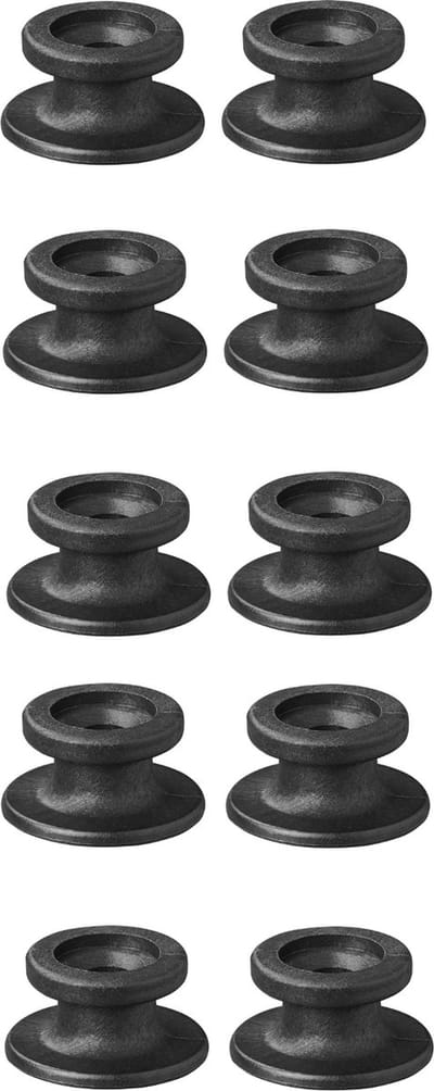 ProPlus Ronde koordhouder - kunststof - zwart - 10 stuks - Ø 19/25 x 13 mm