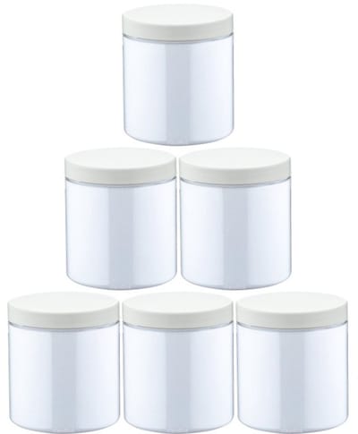 Scrubzout Perzik 300 gram - Pot met witte deksel - set van 6 stuks - Hydraterende Lichaamsscrub