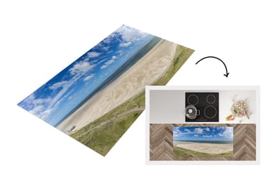 Keukenloper - Loper keuken - Zand - Water - Waddeneilanden - 120x60 cm - Keukenloper vinyl