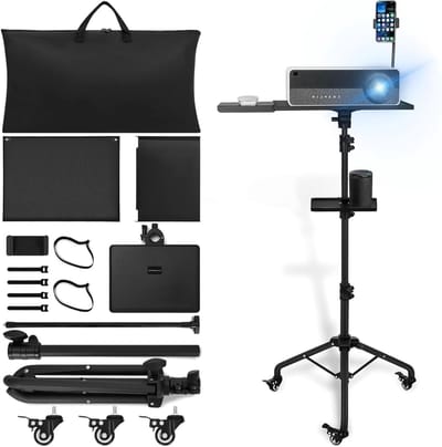 Projector Statief - Standaard Laptop Muziek - Presenteren Films Kijken - In Hoogte Verstelbaar - 69-136 cm - Zwart