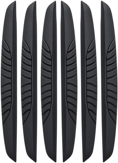Deurrandbeschermers van rubber, zwart, set van 6 stuks