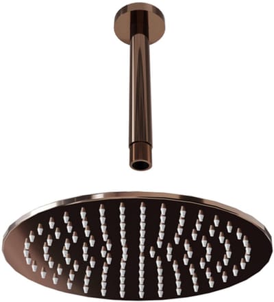 FugaFlow Eccelente Acces Hoofddouche - 25cm - rond - plafondarm 20cm - Geborsteld koper PVD (Koper)