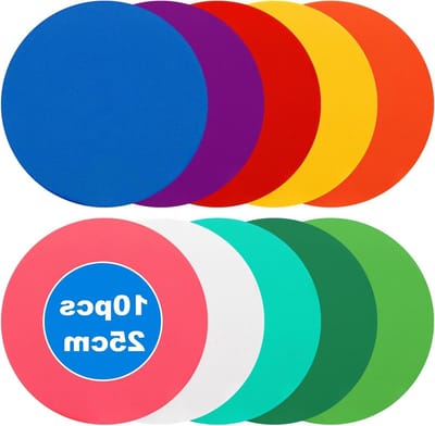 25 cm Kleurige Markeerdisc Set voor Sporttraining - 10 Kleuren voor Vloermarkering, Voetbal en Sportvelden