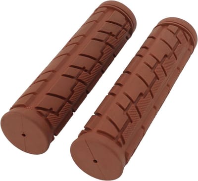 Fietshandvatten Set - Comfort Grepen - Comfortabel Fietsen - Schokabsorberend Rubber - 2 Stuks - Bruin