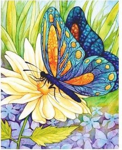 Diamond painting Butterfly on the Flower AZ-1129, Full Diamond Pianting