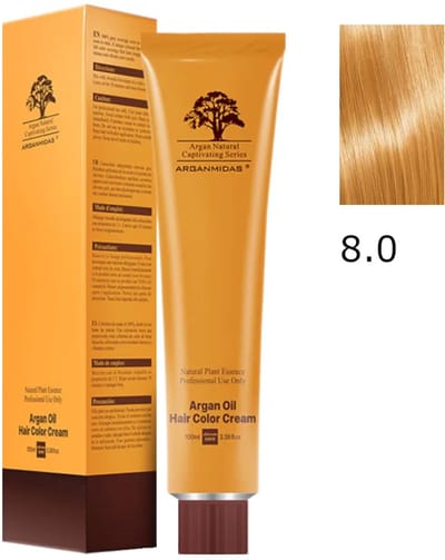 Arganmidas Marokkaanse Arganolie Haarkleur Crème Natuurlijke Serie 8.0 / Crème Haarkleur Licht Blond 100 ml