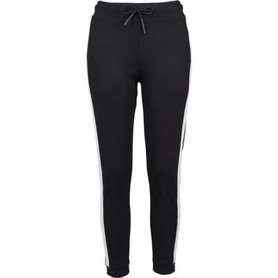 Urban Classics - Interlock Dames joggingbroek - S - Zwart/Wit