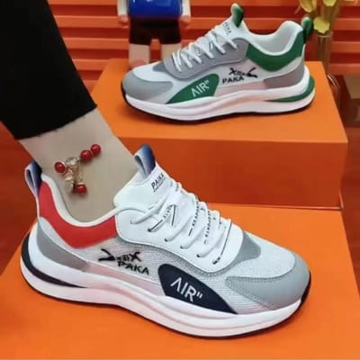Heren en Dames Zelfde Stijl Hot en Modieus Ademend Leer Mesh Trendy Gecombineerd met Casual Koppel Papa Schoenen Casual Sportschoenen 44 orange