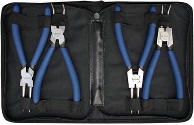 Set van 4 Seeger Borgveertangen 150 mm - Rechte & Gebogen Bekken