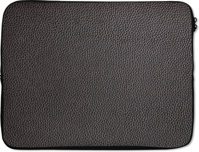Laptophoes 17 inch - Leer - Lederlook - Zwart - Licht - Laptop sleeve - Binnenmaat 41x28 cm - Zwarte achterkant - Back to school spullen - Schoolspullen jongens en meisjes middelbare school - Macbook air hoes - Chromebook sleeve