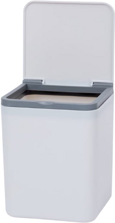 Prullenbak Klein - Mini Prullenbak - Afvalbakje met Deksel - Kleine mini prullenbak voor het Aanrecht, Bureau, - GrijsBadkamer of Tafel -