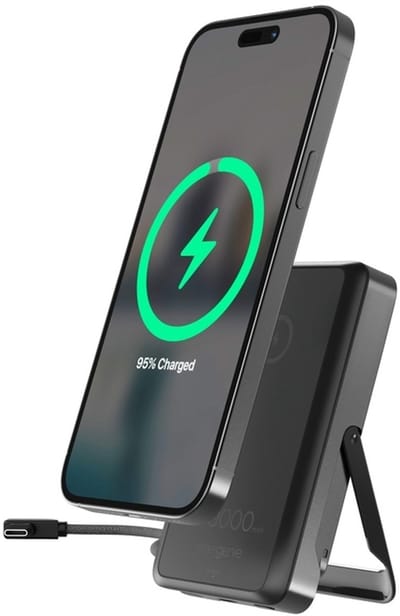 Powerbank 10000mAh - Met standaard - Geschikt voor MagSafe - 15W draadloos opladen & 20W PowerDelivery - EnerGenie