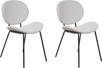 LUANA - Eetkamerstoel set van 2 - Lichtgrijs - Fluweel