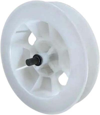 Rolluikschijf met pin - Roller schijf as - Rolluiken repareren - Versterkt technisch nylon - 160x60 mm - Zwart