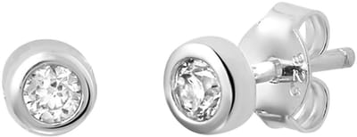 Lucardi Dames Zilveren oorknoppen rond 2mm met zirkonia voor dames - Oorbellen - 925 Zilver - Zilverkleurig
