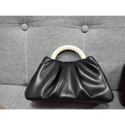 Hoge Kwaliteit Cloud Bag Zomer Trendy Stijl Fee Parel Pols Mode Handtas Crossbody Geplooide Tas Dames Duurzaam Materiaal black